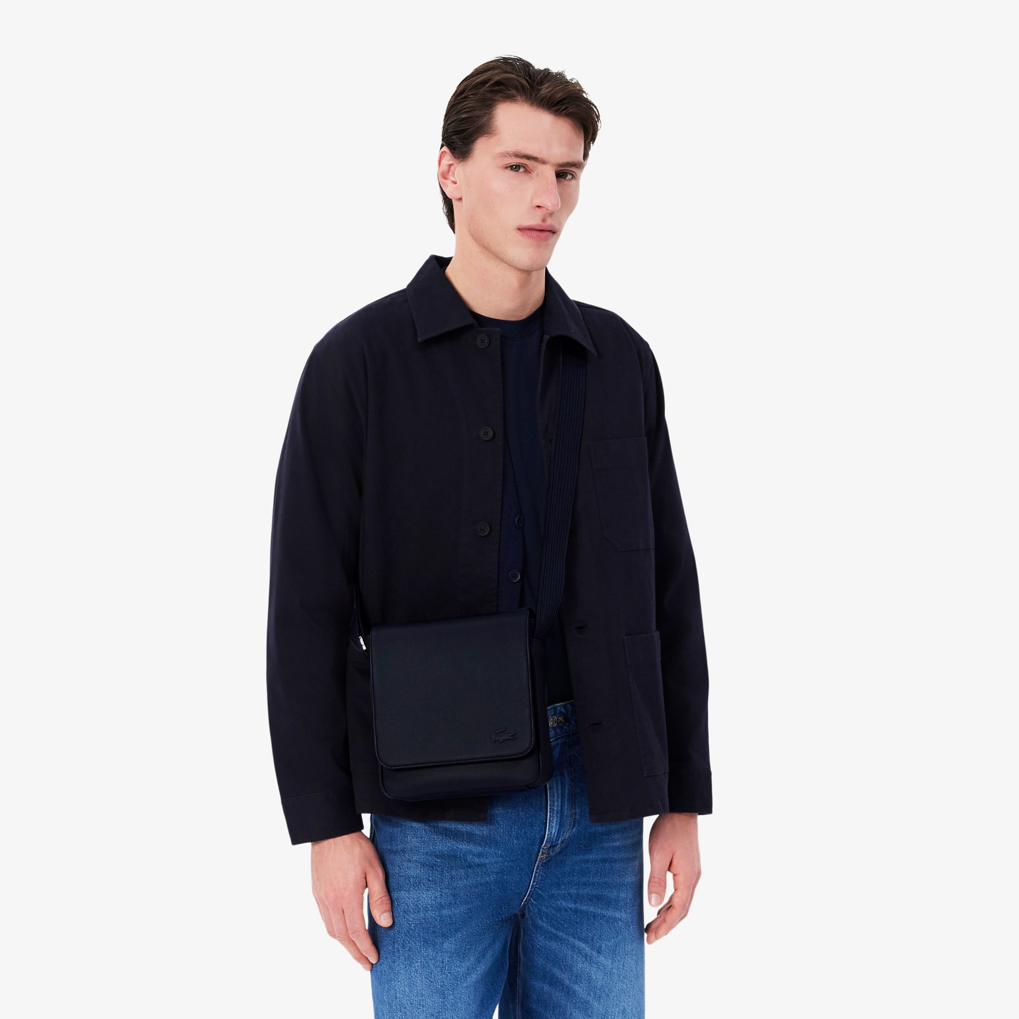★LACOSTE★カバーニ エボ BL211 Men's Classic Flap Close Shoulder Bag - Bags - New In 2025