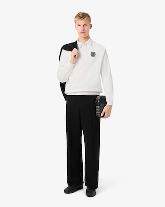 Men's Loose Fit Polo Collar Fleece Sweatshirt