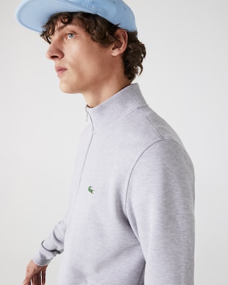 Men's Zip-Up Piqué Fleece Jacket