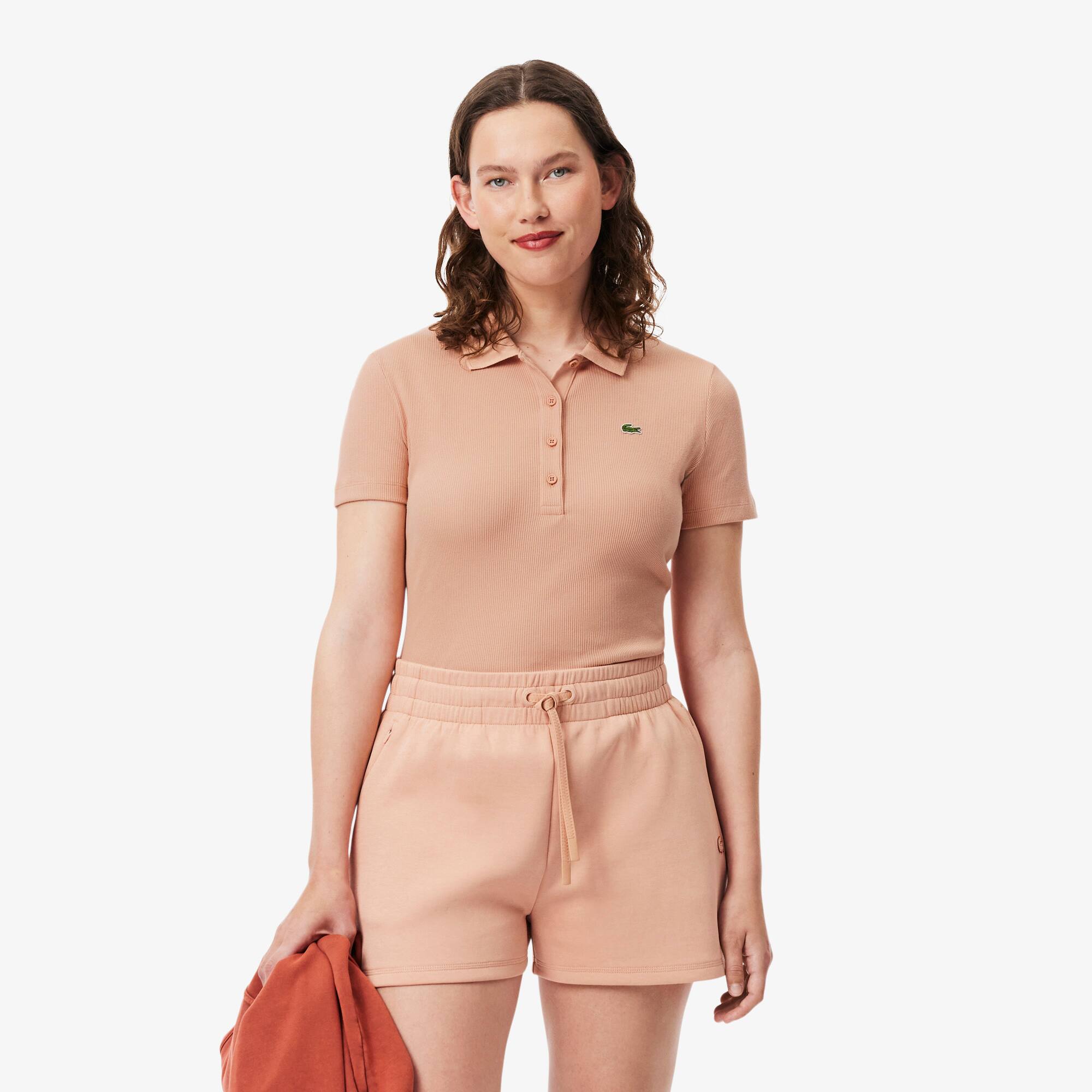 Women's Slim Fit L.12.D Ribbed Cotton Polo - Polo Shirts