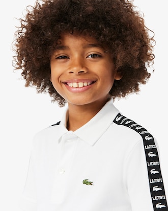 Branded Stripe Cotton Pima Polo Shirt