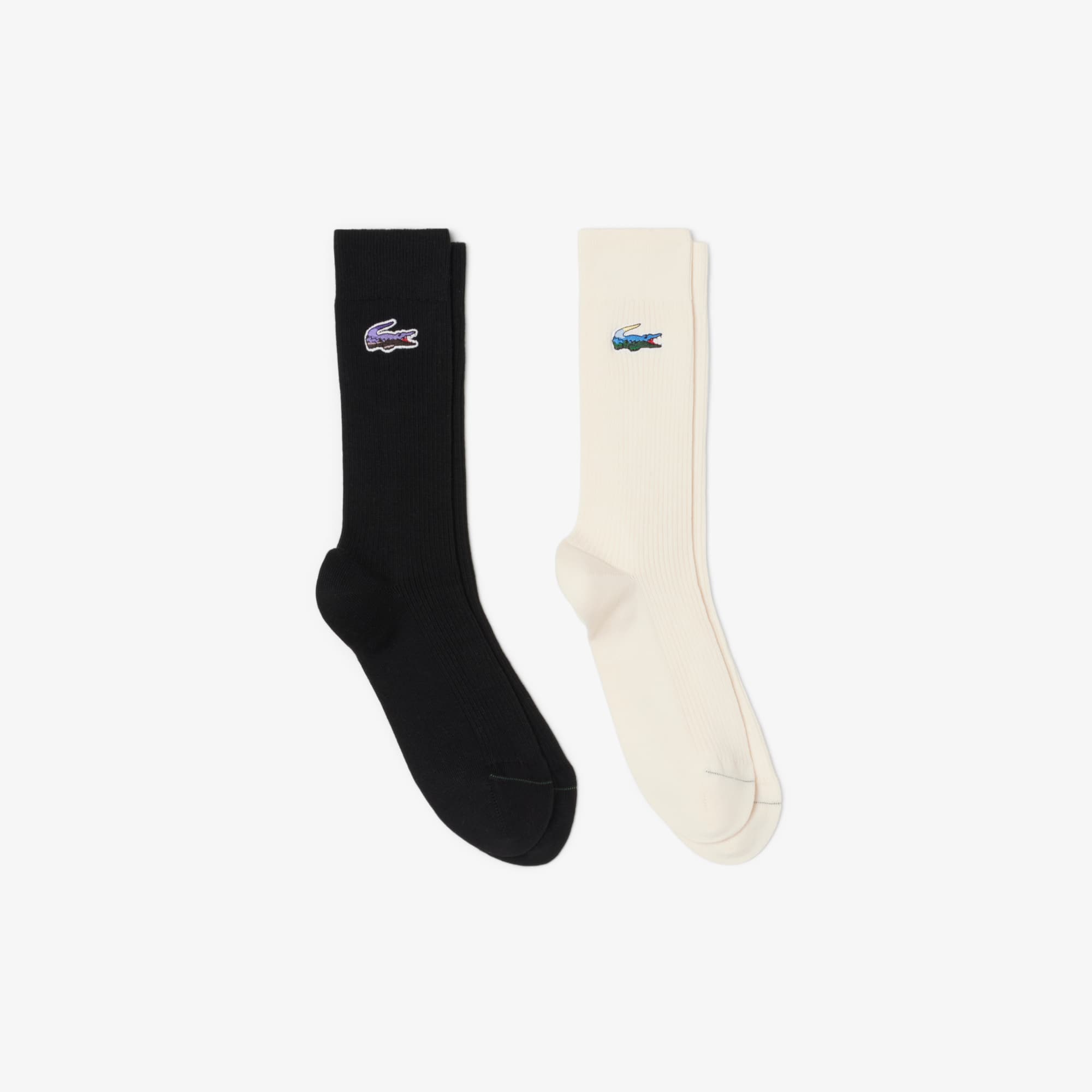 Lacoste Unisex 2-pack Cotton Socks - 9 - 12.5 In Multi