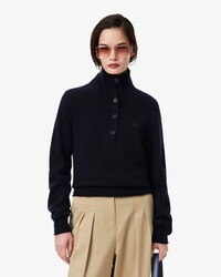 Su&eacute;ter De Cuello Alto De Lana Cardada