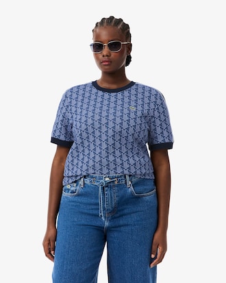 Playera Ajustada Con Monograma Para Mujer