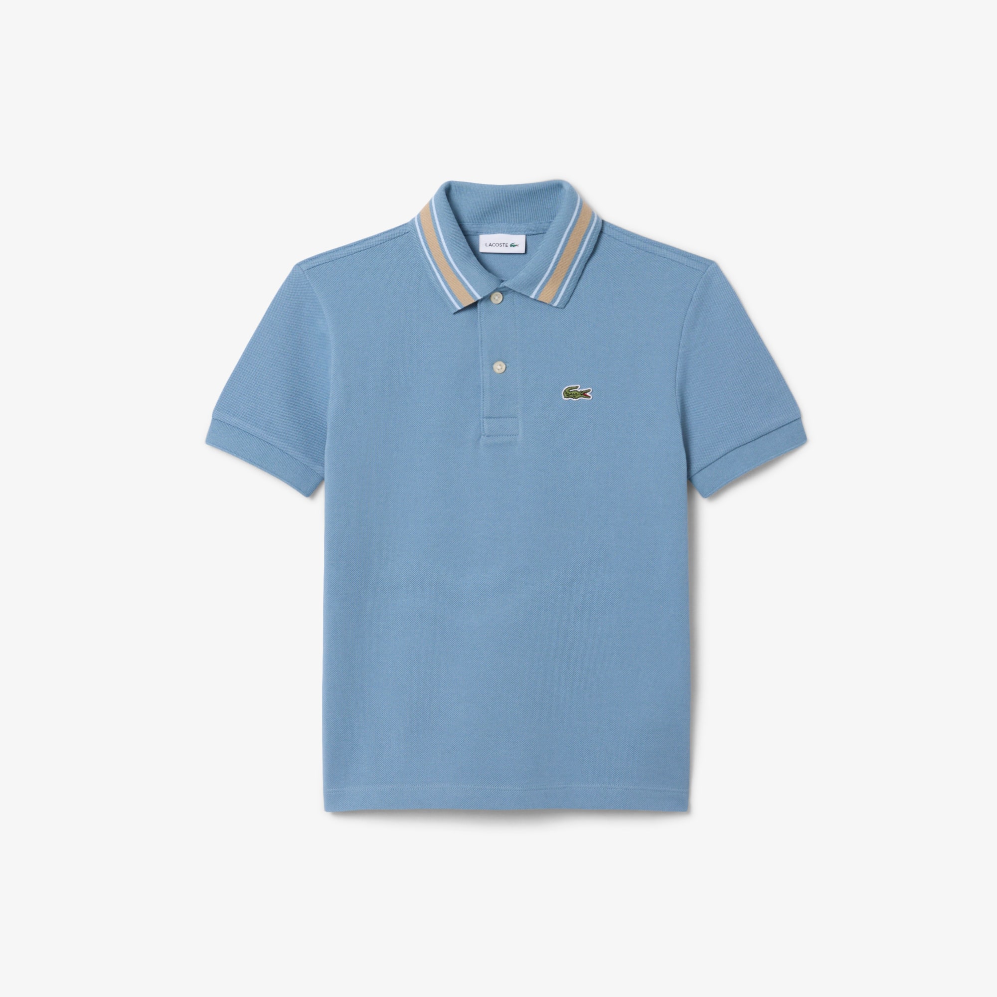 Stripe Collar Petit Piqué Polo Shirt
