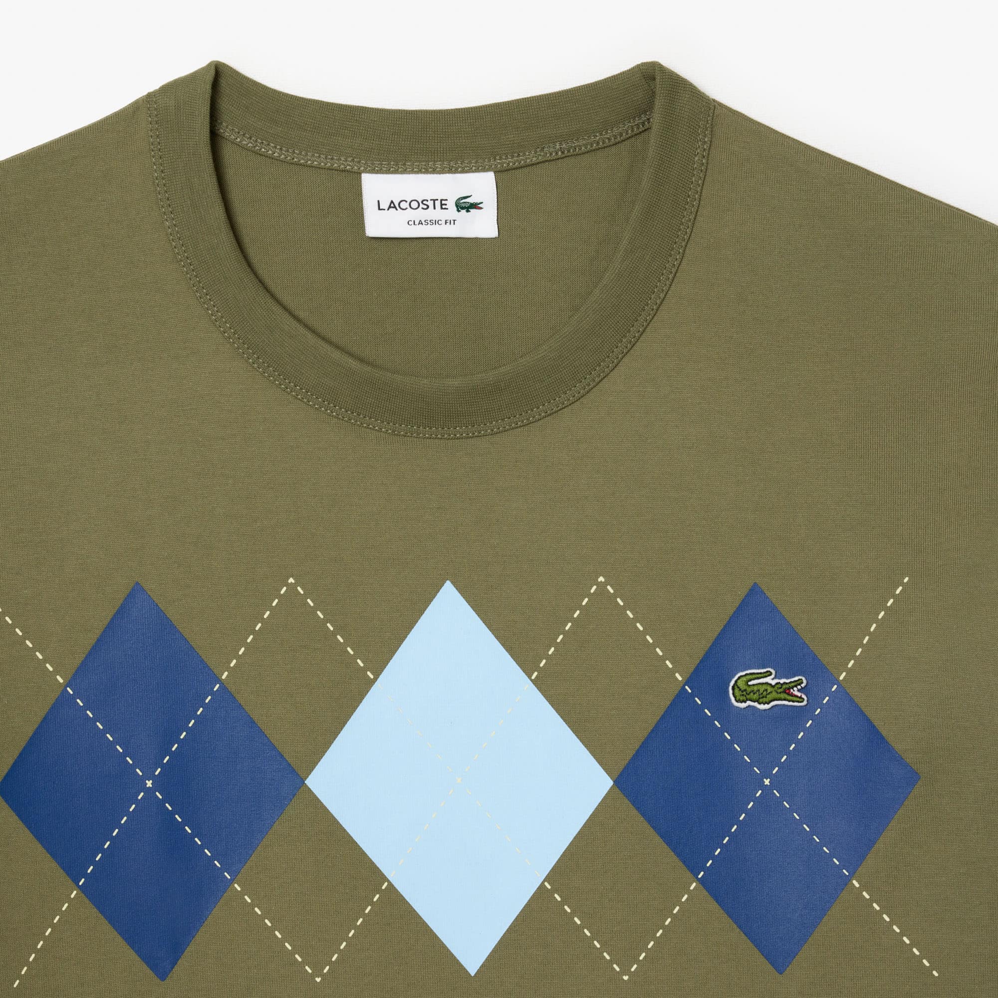 Men's Heavy Cotton Argyle Print T-Shirt - T-shirts - New In 2026