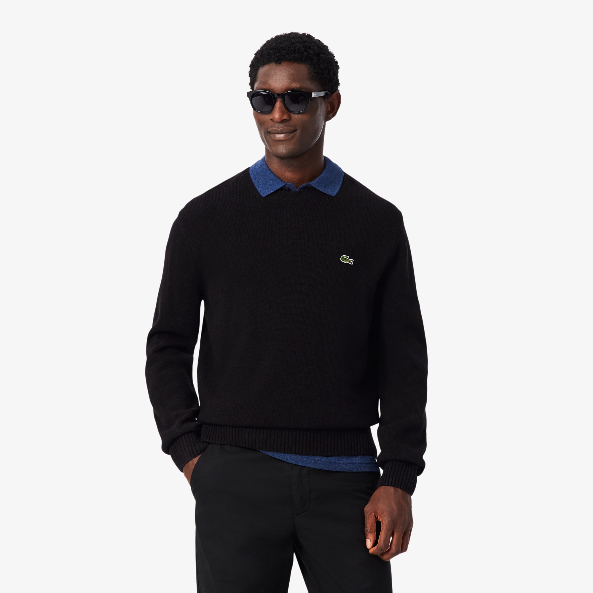 メンズウェア CLUBHAUS x Lacoste Crew Sweat Black M Men's Fleece