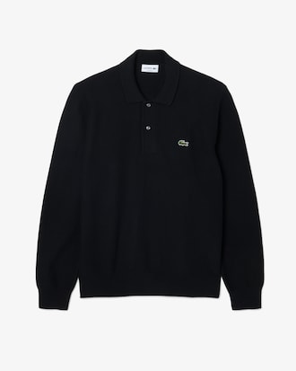 Classic Fit Long Sleeved Knitted Polo Shirt