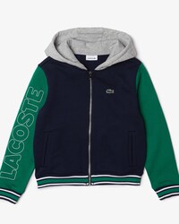 Kids' Heritage Hooded Colour-block Fleece Sports Jacket