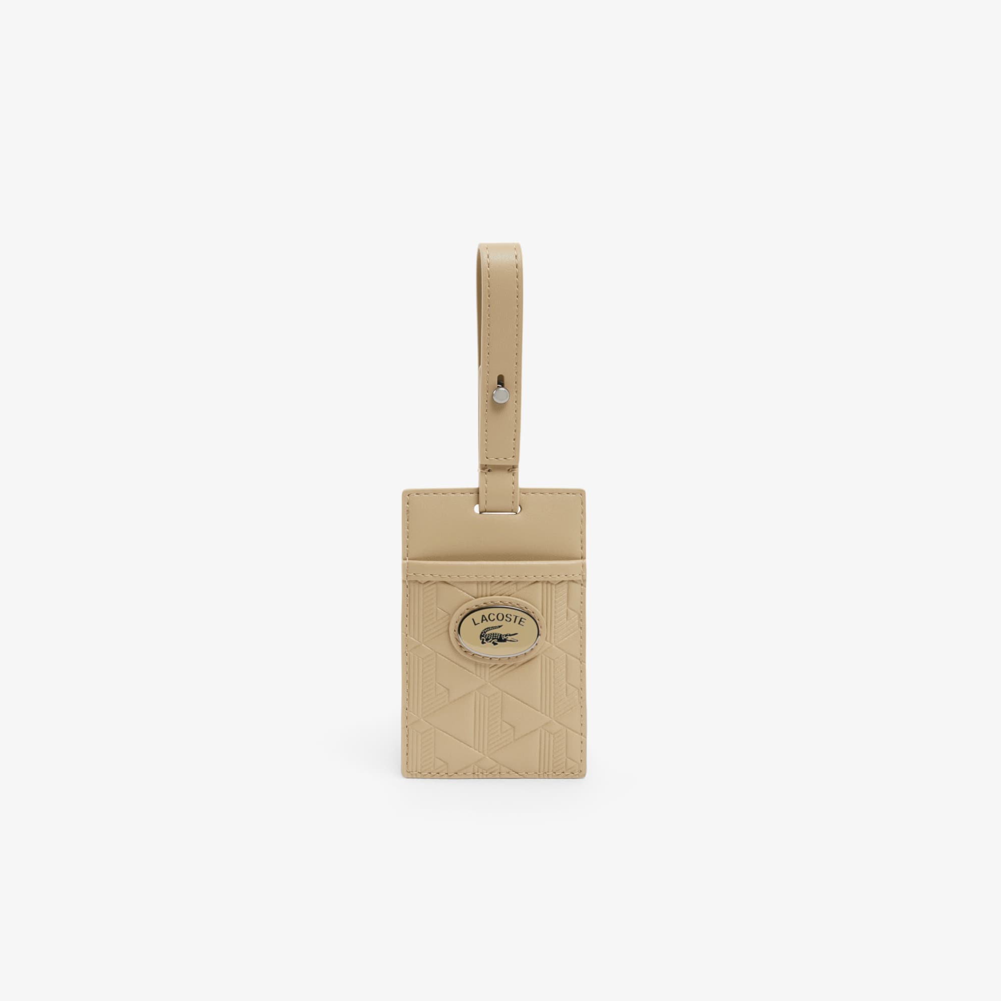 Lacoste Monogram Leather Tag - One Size In Sand