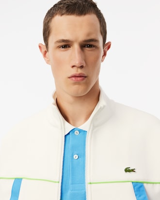 Men's Loose Fit Zip-Up Piqué Sweatshirt