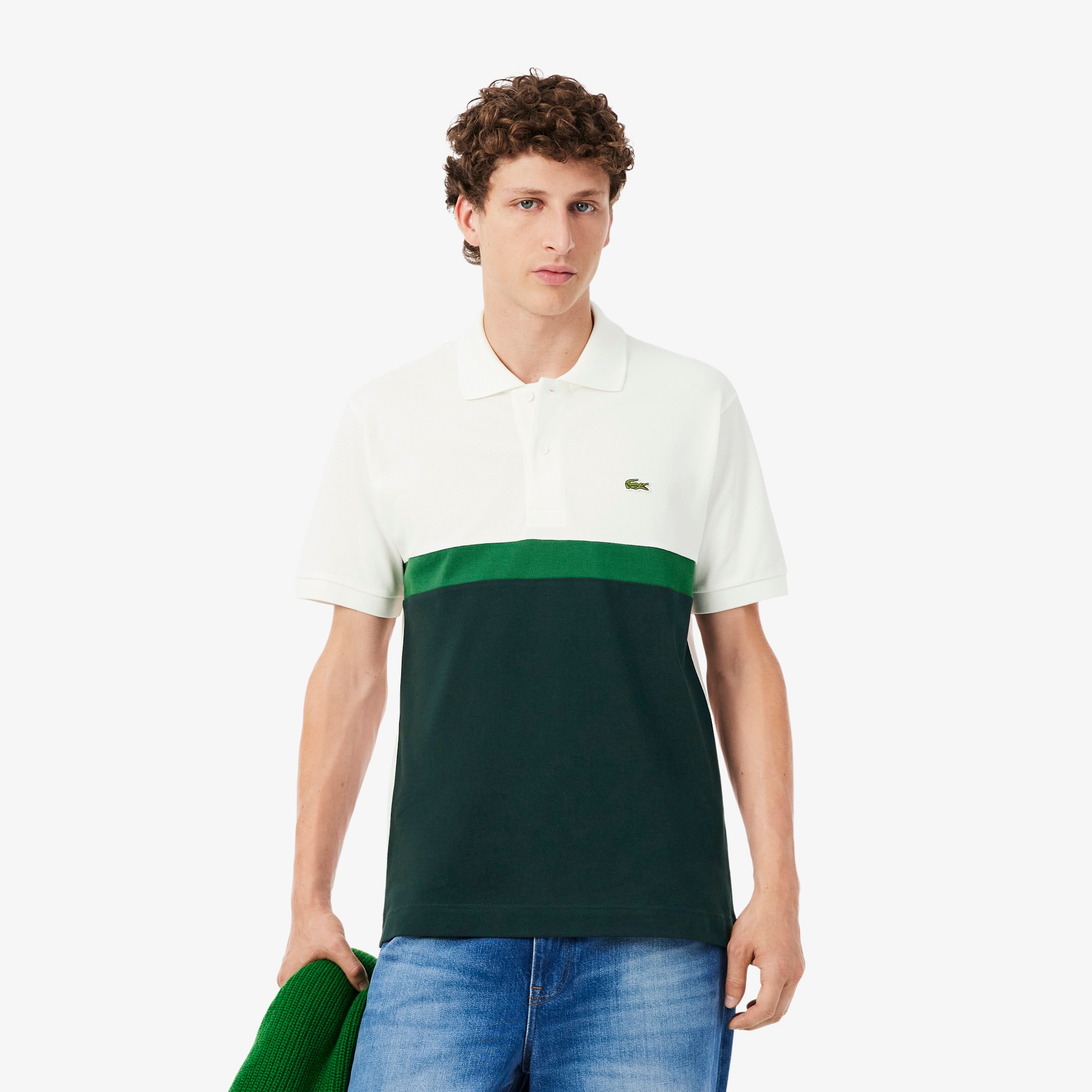 Classic Fit Color-Block Petit Piqué Polo Shirt