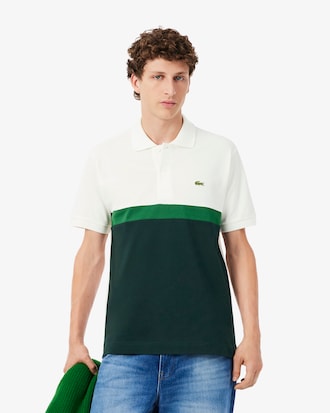 Classic Fit Color-Block Petit Piqu&eacute; Polo Shirt