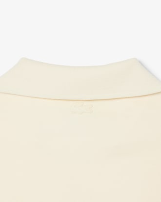 Loose Fit Badge Accent Fleece Polo Shirt