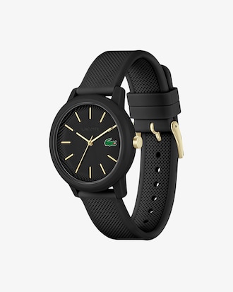 Women's Lacoste.12.12 Black Silicone Strap Watch