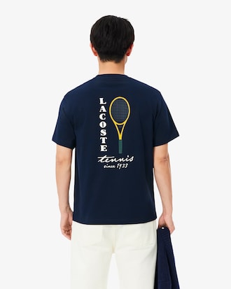 Playera de Tejido Jersey con Bordados y Estampados de Tenis