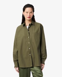 Camisa Para Mujer Oversize De Popelina De Algod&oacute;n