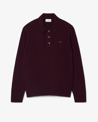 Pull col polo laine feutr&eacute;e