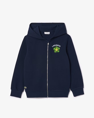 Kids' Zip-Up Flower Print Fleece Sweatshirt