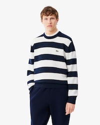 Pull col rond marini&egrave;re coton ray&eacute;