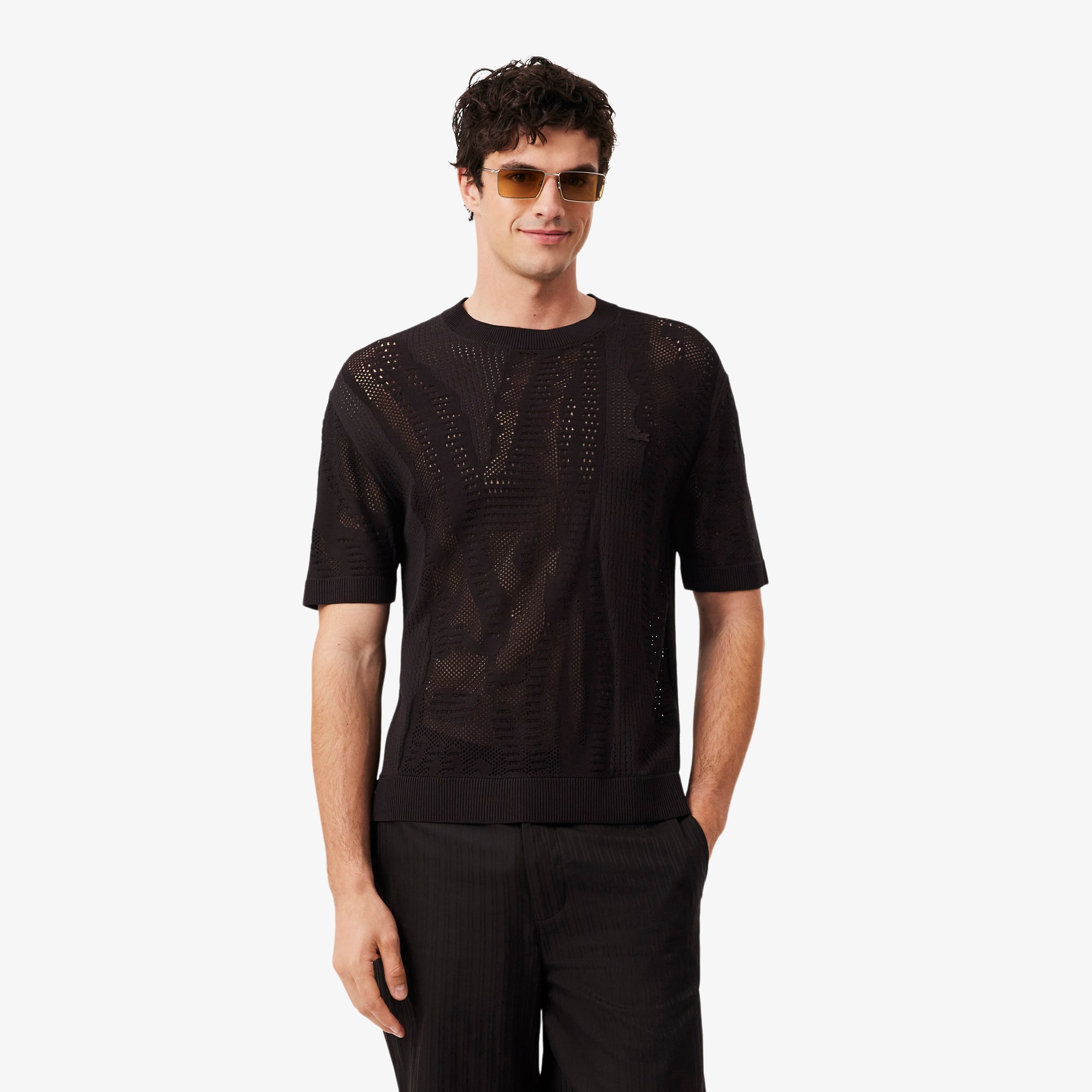 Relaxed Fit Short Sleeved Printed Sweater - Sweaters & Sweatshirts