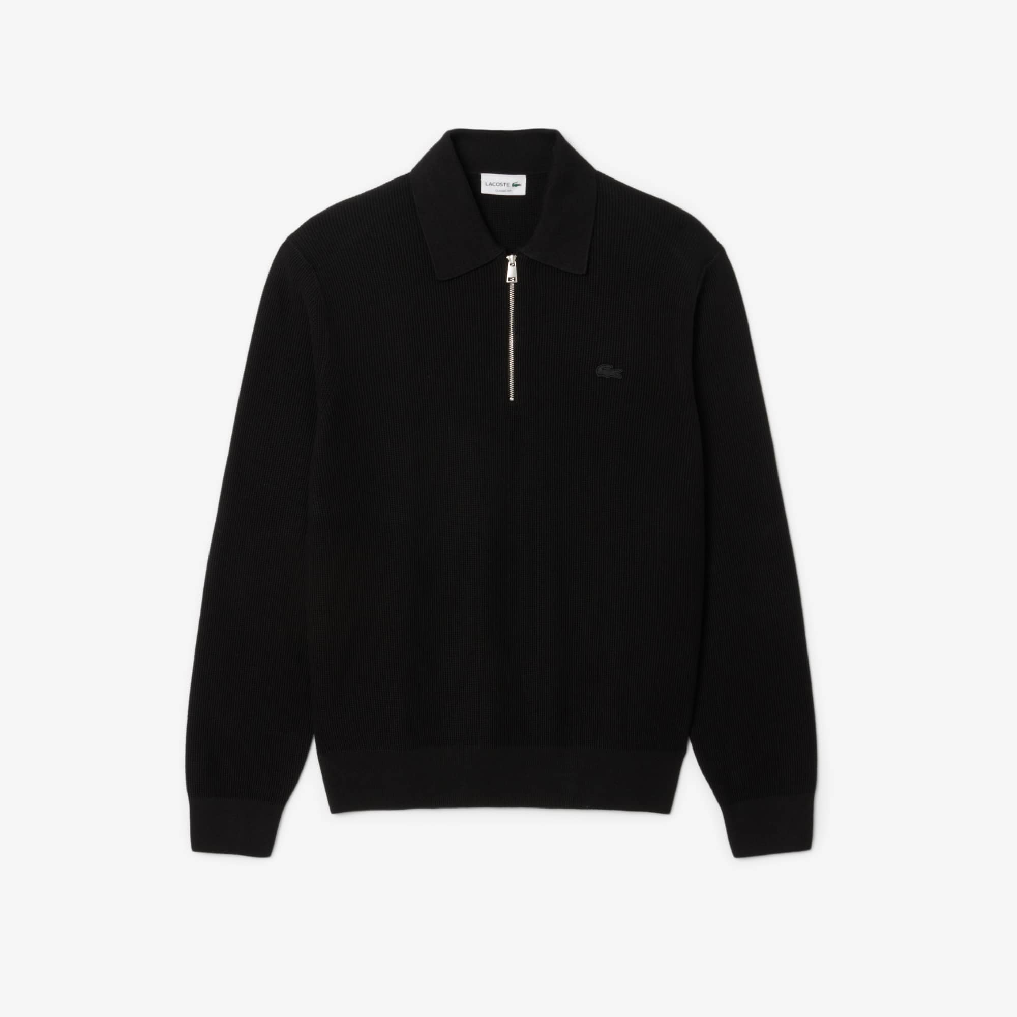 Men's Cotton & Wool Blend Half-Zip Polo Collar Sweater