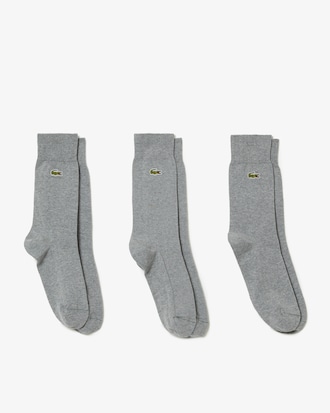 Pack de tres calcetines unisex de corte alto en piqu&eacute; de algod&oacute;n