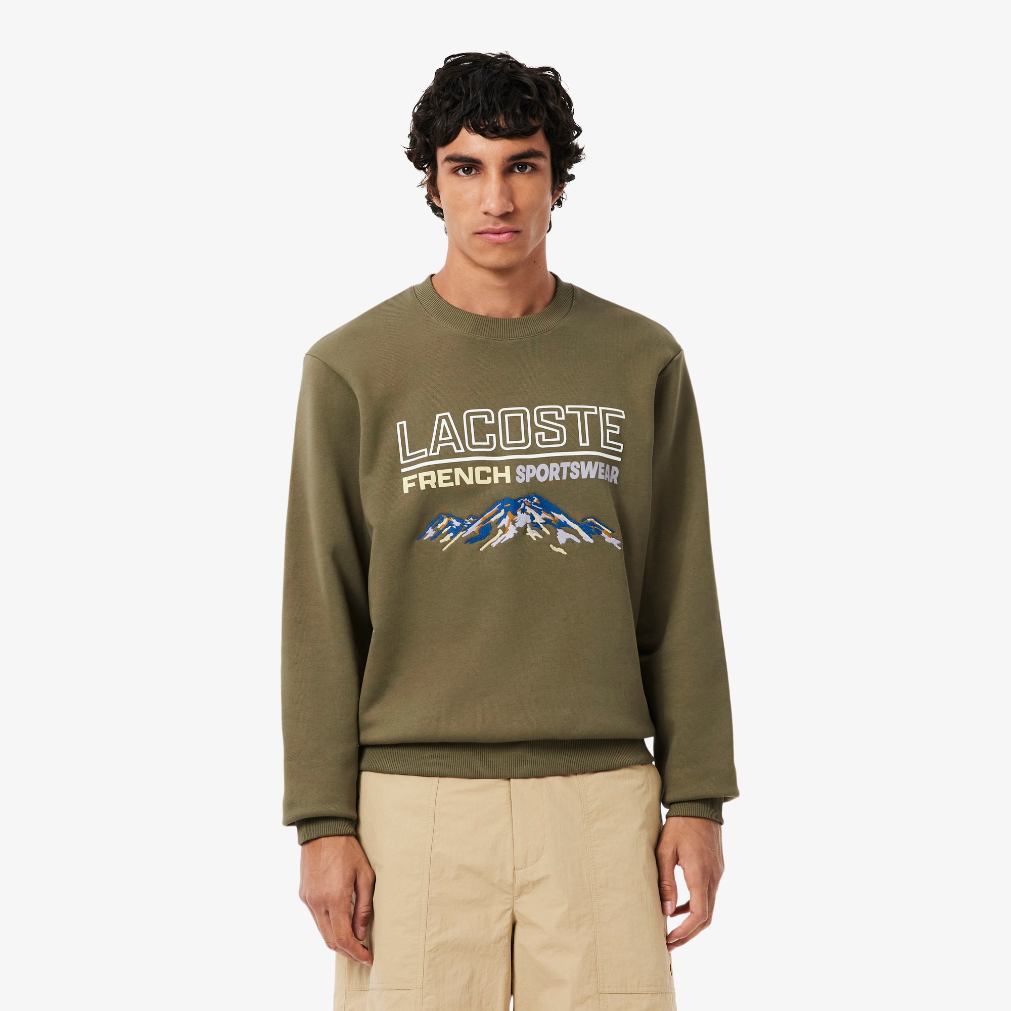 Lacoste Sudadera De Polar Con Estampado Bordado Verde