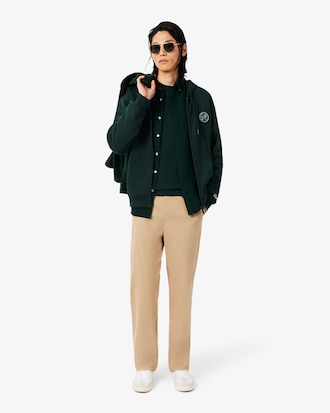 Zipped Badge Accent Hoodie