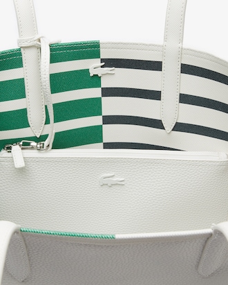 Anna Reversible Striped Petit Piqu&eacute; Tote