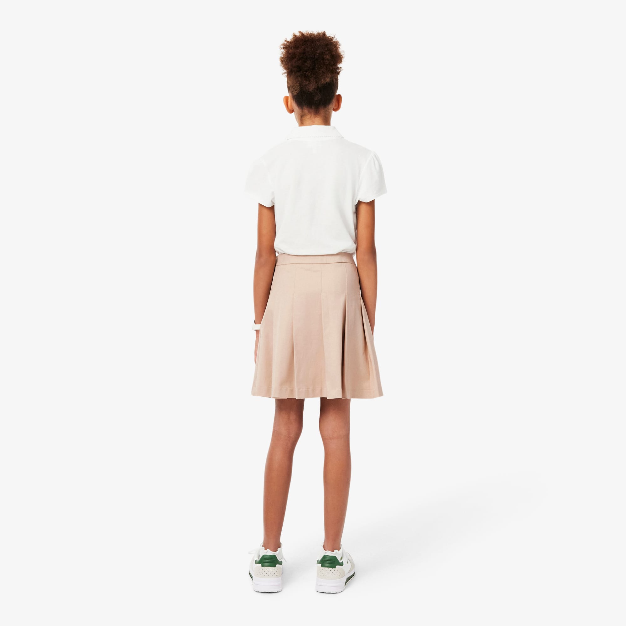 Pleated Cotton Twill Skirt