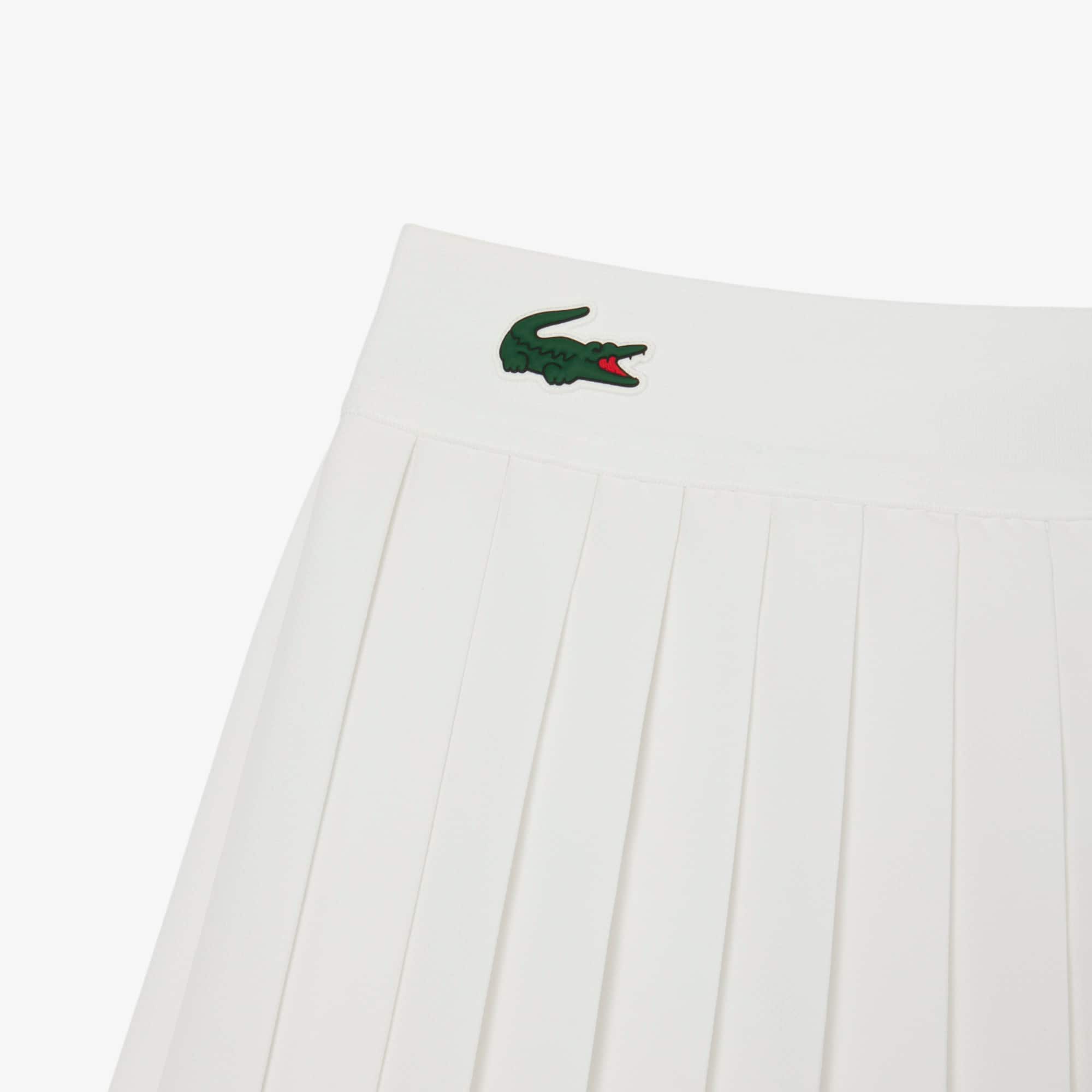 ★LACOSTE★ Women's Tennis Unbalanced Skirt Off White JF221E Lacoste Player On Court Women's Tennis Skirt White