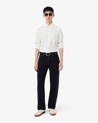 Jeans &Iacute;ndigo De Corte Recto Con 5 Bolsillos Para Hombre