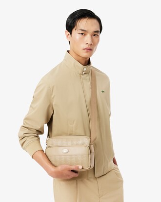 Sac reporter monogramme en cuir