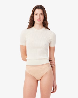 Logo Waist Mesh String Briefs