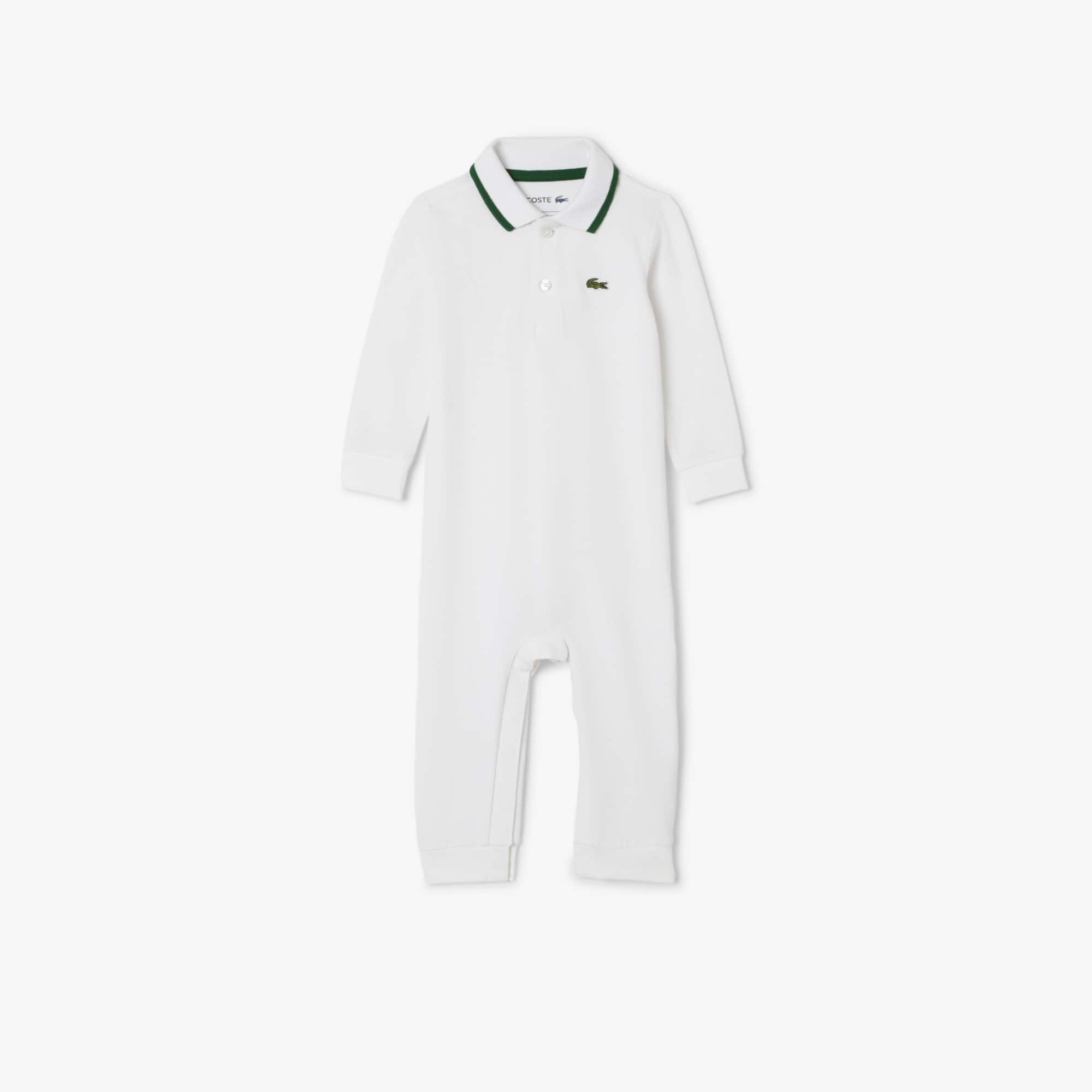 Lacoste Infants' Long Sleeve Piqué Onesie - 6m In White