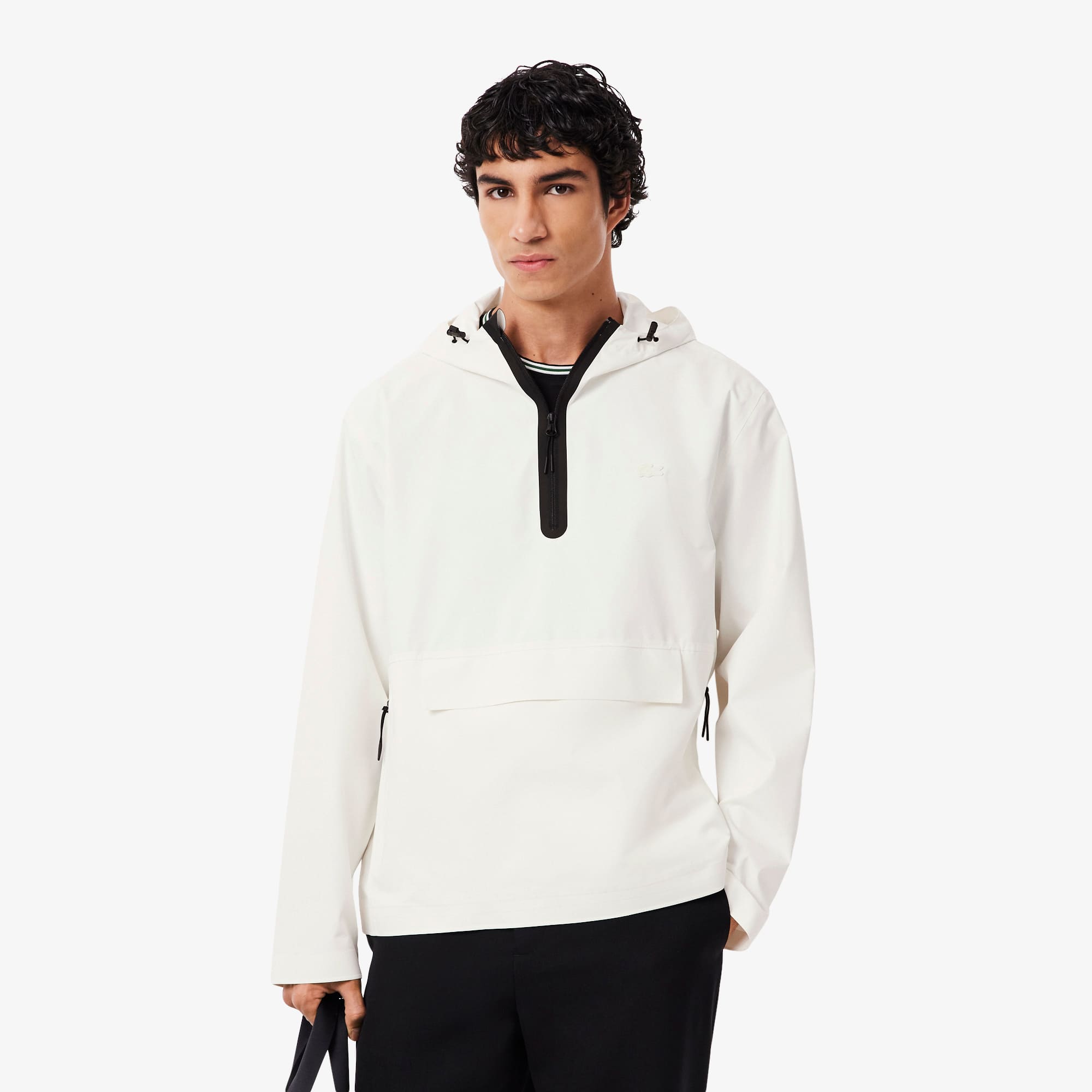 Lacoste Men's Technical Water-repellent Popover Jacket - 44 - Xs In White