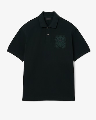 Runway Loose Fit Shield Piqué Polo Shirt