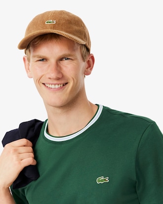Men's Regular Fit Ribbed Collar Cotton T-Shirt