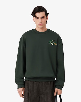 Runway Floral Crocodile Satin Sweatshirt