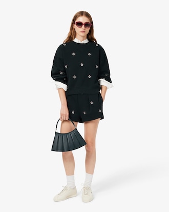 Embroidered Double Face Piqu&eacute; Shorts
