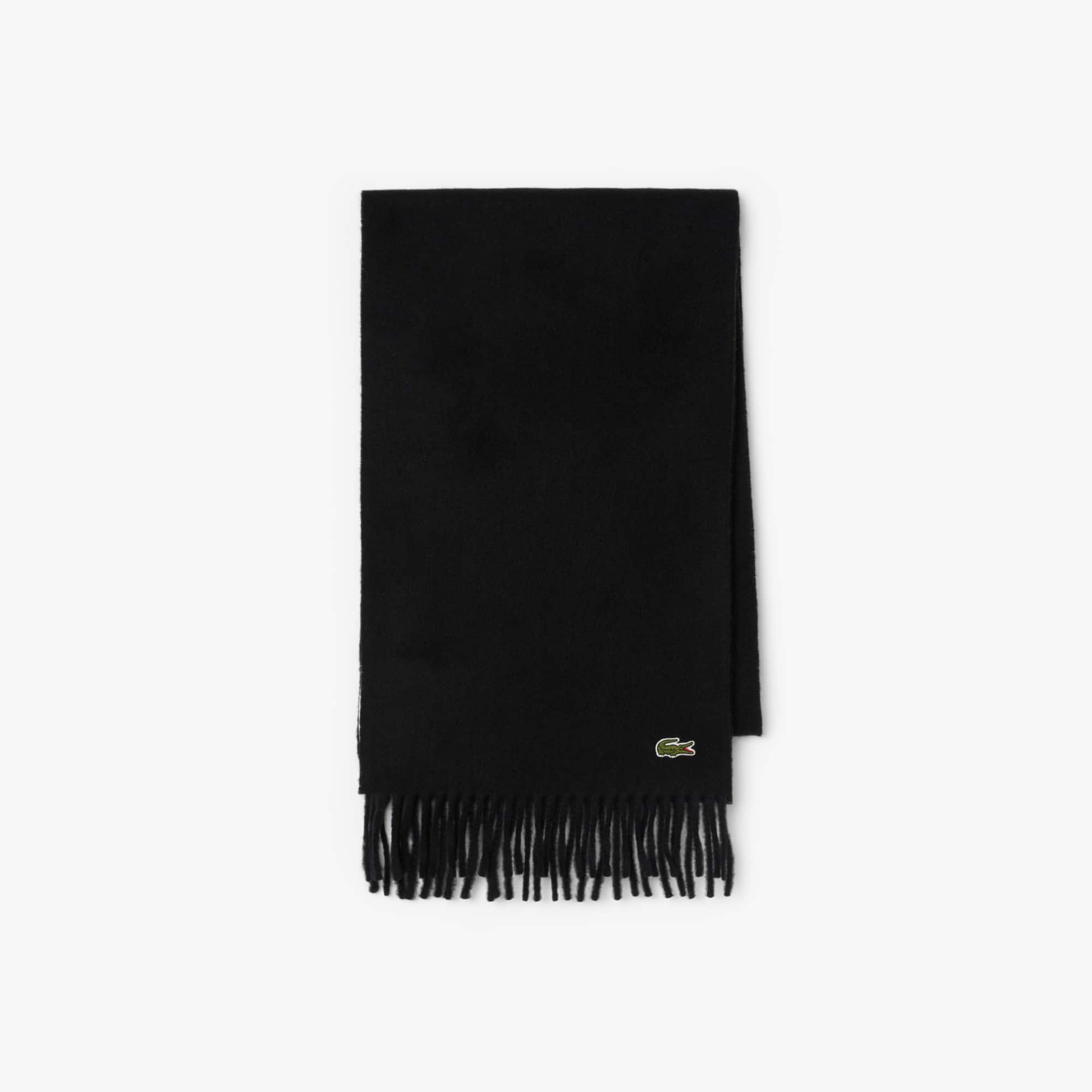 Lacoste Unisex Brushed Wool Scarf Gift Pack - One Size In Black
