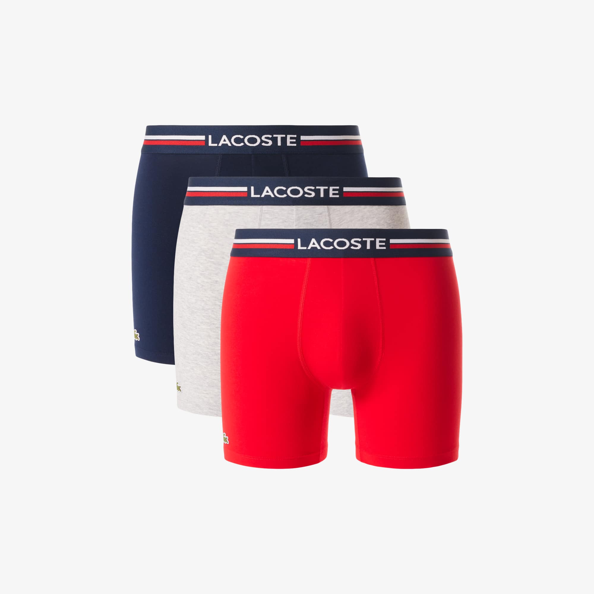 LACOSTE MEN'S 3-PACK COTTON BOXER BRIEFS - XXL