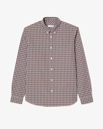 Men's Regular Fit Plaid Poplin Shirt