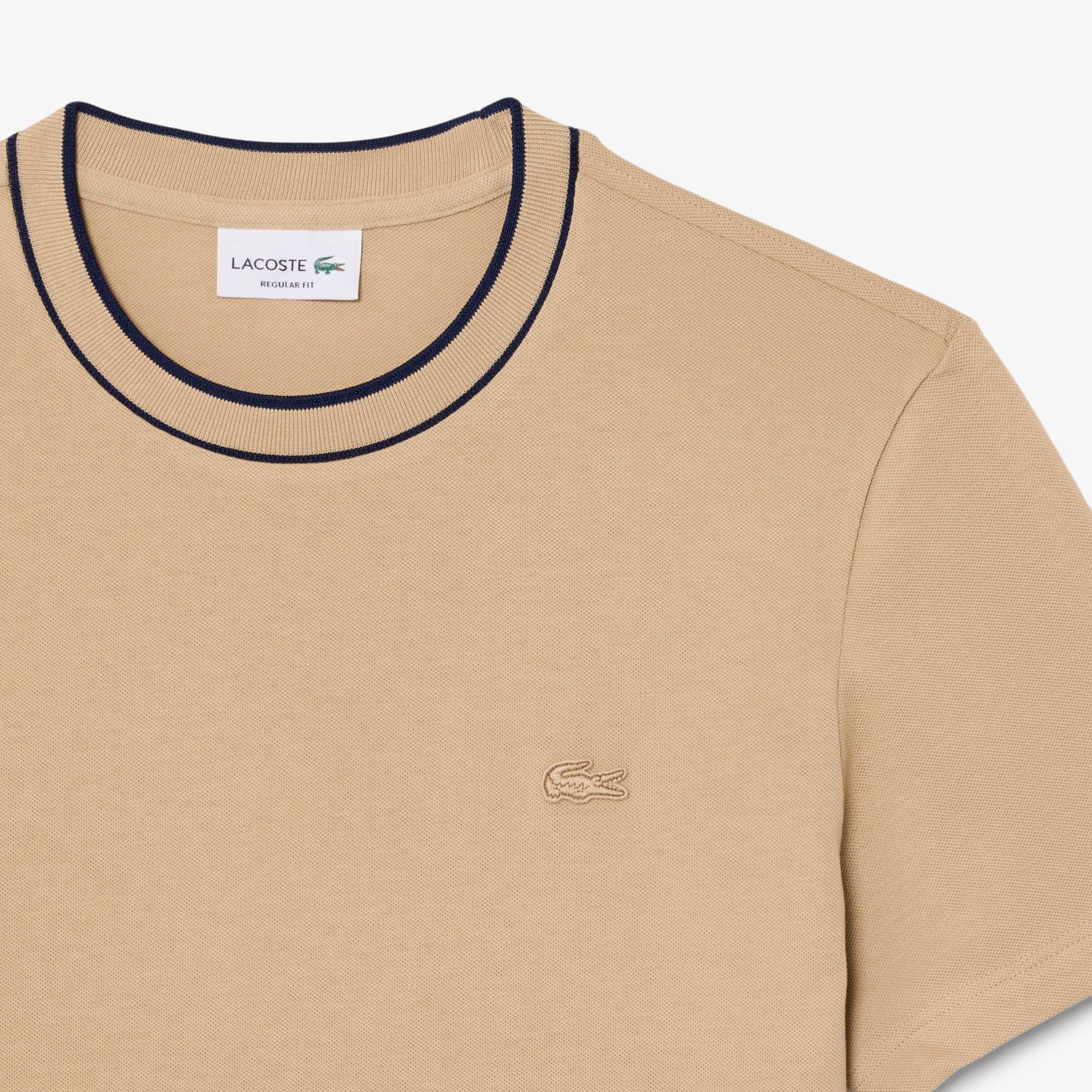 Men's Stretch Piqué Striped Collar T-Shirt
