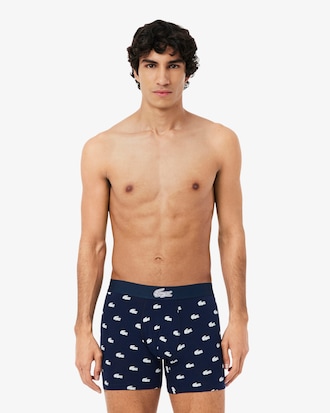 Lot de 3 boxers longs coton stretch imprim&eacute;