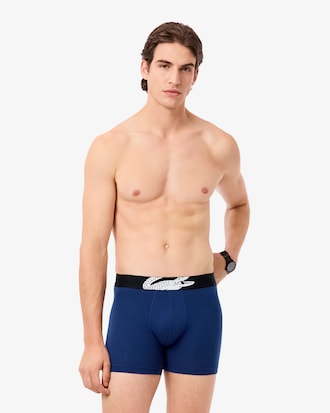 Conjunto de 3 b&oacute;xers largos de algod&oacute;n el&aacute;stico