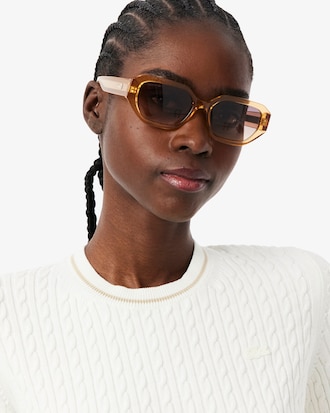 Short Sleeved Cable Knit Sweater