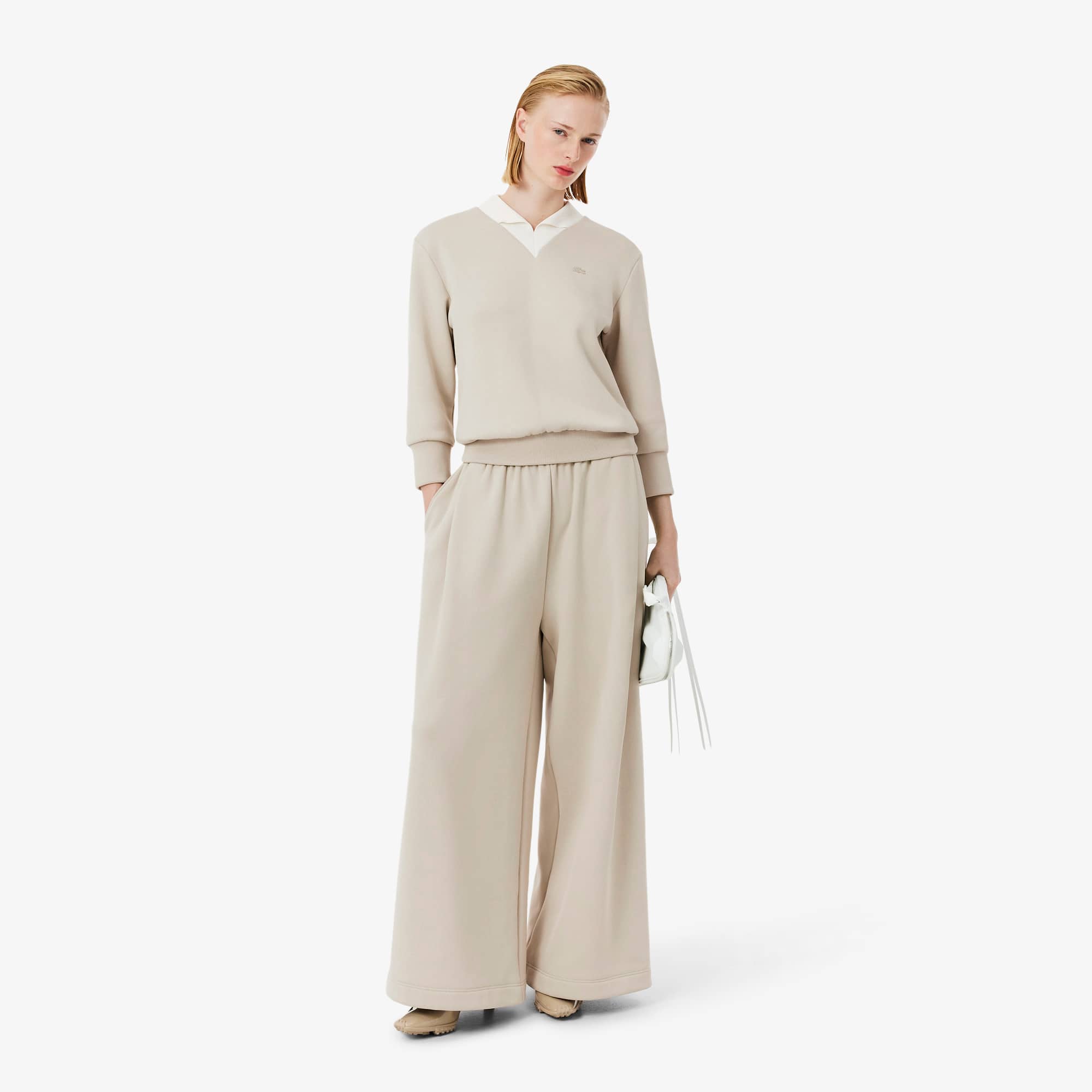 Lacoste Runway Satin Joggers - M In Neutral