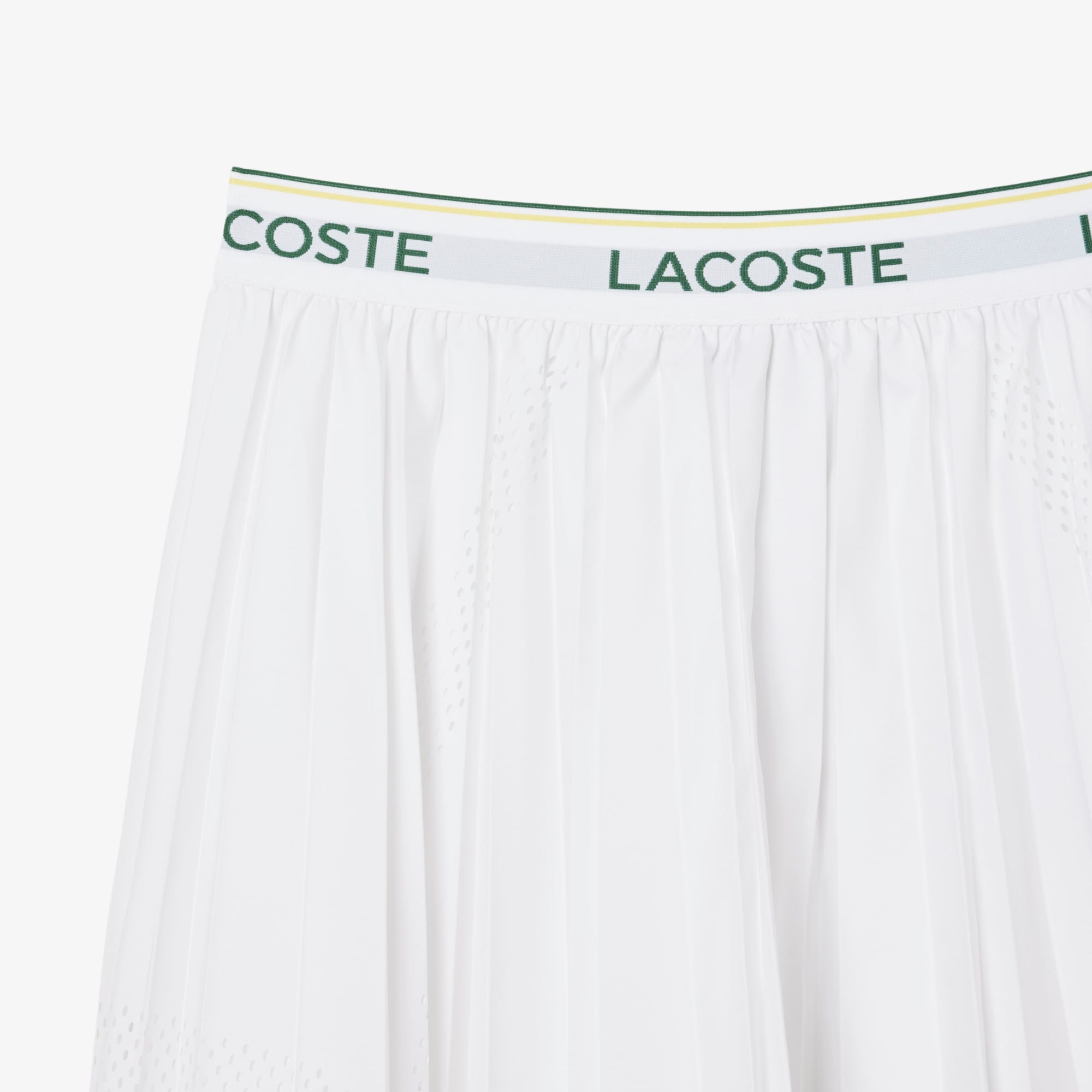 スカート LACOSTE Women Mid Skirts JF0641 001 White Women's Asymmetric Pleated Midi Skirt - Shorts & Skirts